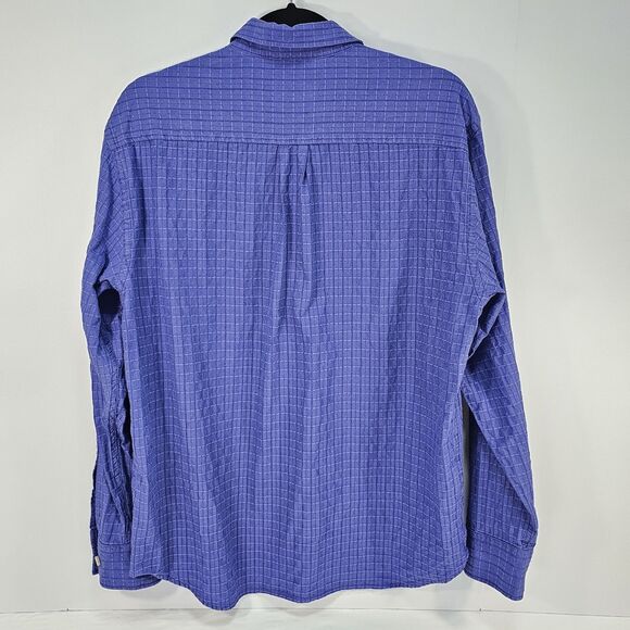 Tommy Bahama Men’s Large Purple Silk Cotton Blend Textured Long Sleeve Shirt - Picture 2 of 8